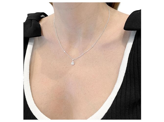 Collana Messika, « Joy Taille Cœur » in oro bianco e diamanti. - vista 4