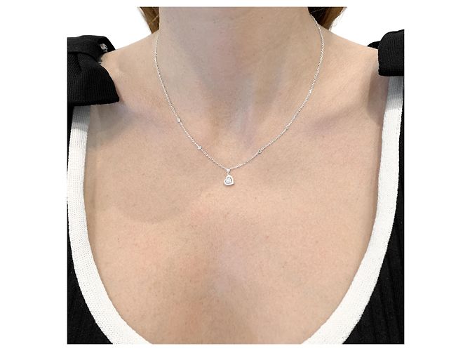 Collana Messika, « Joy Taille Cœur » in oro bianco e diamanti. - vista 5
