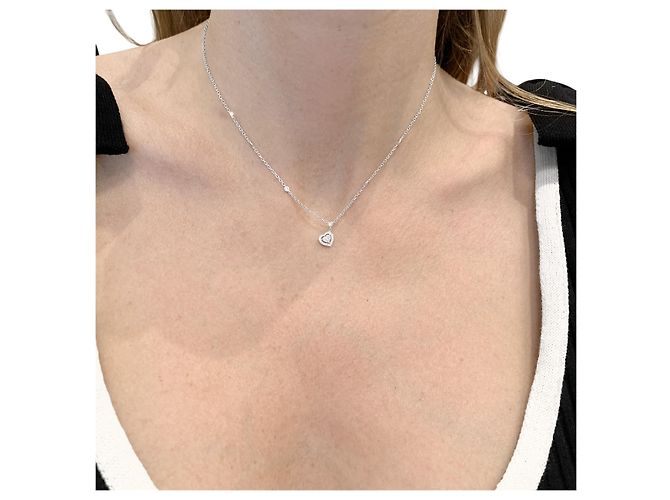 Collana Messika, « Joy Taille Cœur » in oro bianco e diamanti. - vista 6