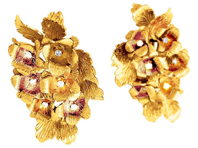 Autre Marque Orecchini "Fleurs", oro giallo e diamanti. - vista 3