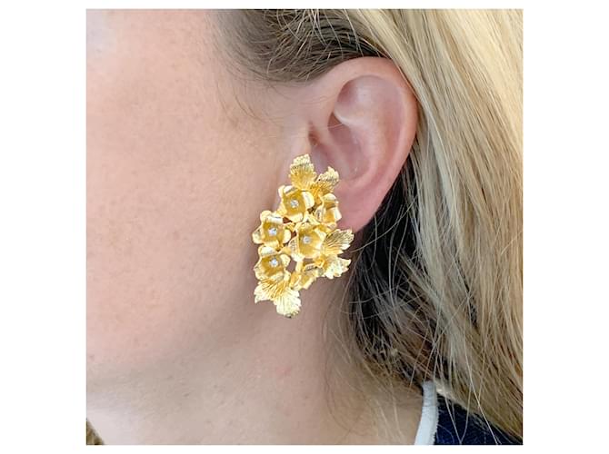 Autre Marque Orecchini "Fleurs", oro giallo e diamanti. - vista 6