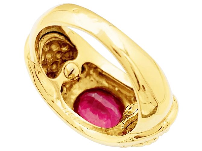 Autre Marque Anello Hérail, "Babul Work", oro giallo, tormalina rosa. - vista 4