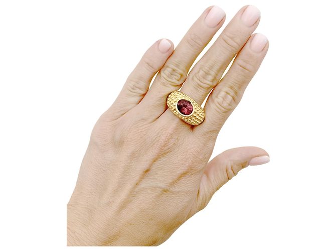Autre Marque Anello Hérail, "Babul Work", oro giallo, tormalina rosa. - vista 5