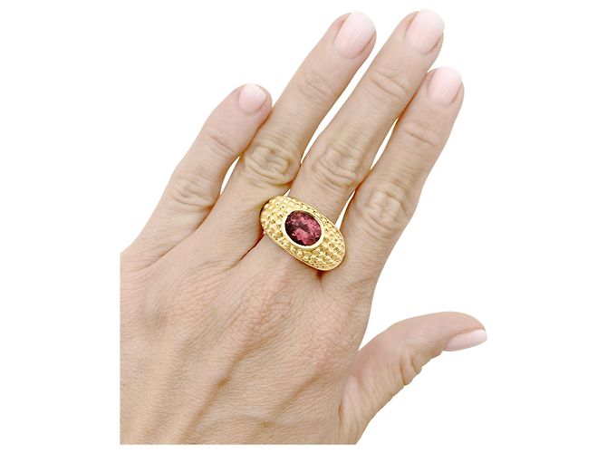 Autre Marque Anello Hérail, "Babul Work", oro giallo, tormalina rosa. - vista 6