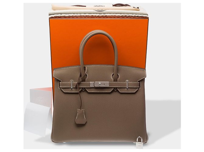 Hermès Borsa HERMES Birkin 30 in Pelle Étoupe - 103717 Taupe - vista 2