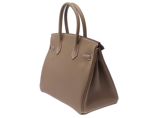 Hermès Borsa HERMES Birkin 30 in Pelle Étoupe - 103717 Taupe - vista 6