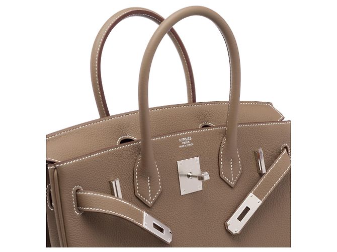 Hermès Borsa HERMES Birkin 30 in Pelle Étoupe - 103717 Taupe - vista 7