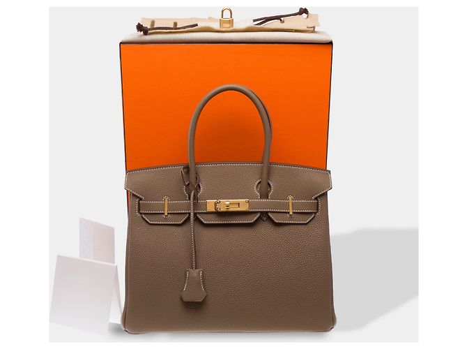 Hermès Borsa HERMES Birkin 30 in Pelle Étoupe - 103716 Taupe - vista 2