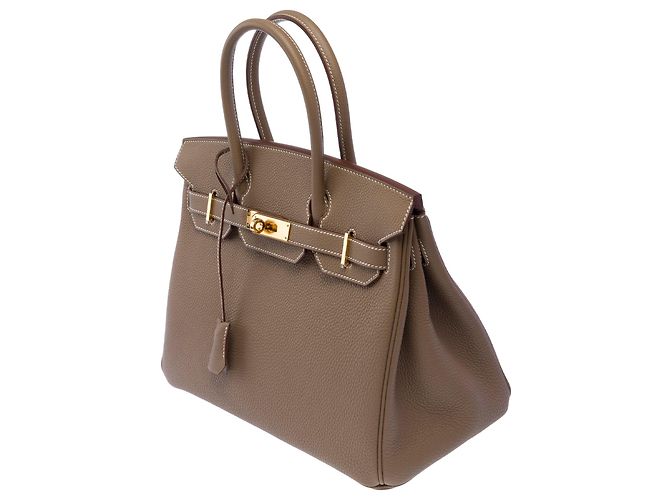 Hermès Borsa HERMES Birkin 30 in Pelle Étoupe - 103716 Taupe - vista 5