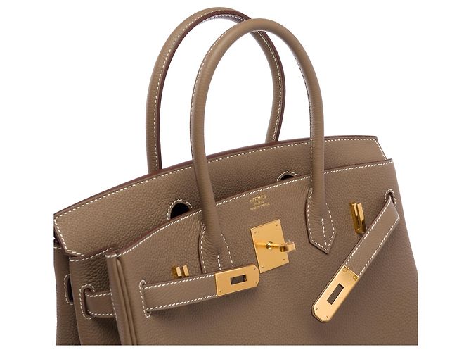 Hermès Borsa HERMES Birkin 30 in Pelle Étoupe - 103716 Taupe - vista 7