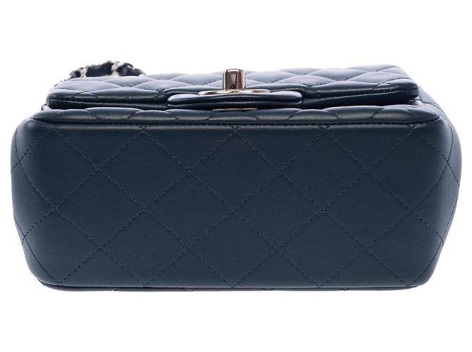 Borsa CHANEL Timeless/Classique in Pelle Blu Navy - 103730 - vista 10