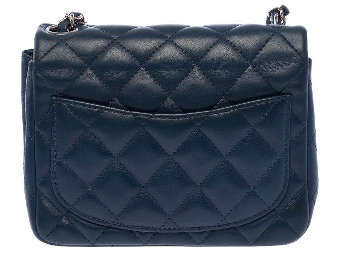 Borsa CHANEL Timeless/Classique in Pelle Blu Navy - 103730 - vista 3