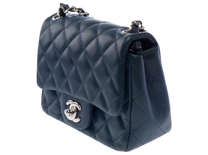 Borsa CHANEL Timeless/Classique in Pelle Blu Navy - 103730 - vista 4