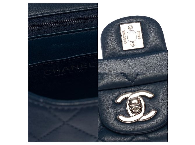 Borsa CHANEL Timeless/Classique in Pelle Blu Navy - 103730 - vista 6
