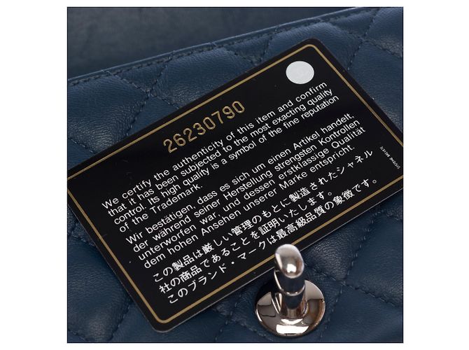 Borsa CHANEL Timeless/Classique in Pelle Blu Navy - 103730 - vista 7