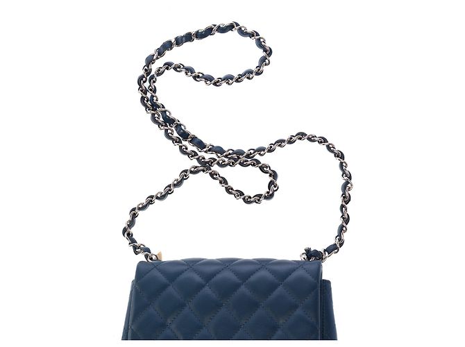 Borsa CHANEL Timeless/Classique in Pelle Blu Navy - 103730 - vista 9
