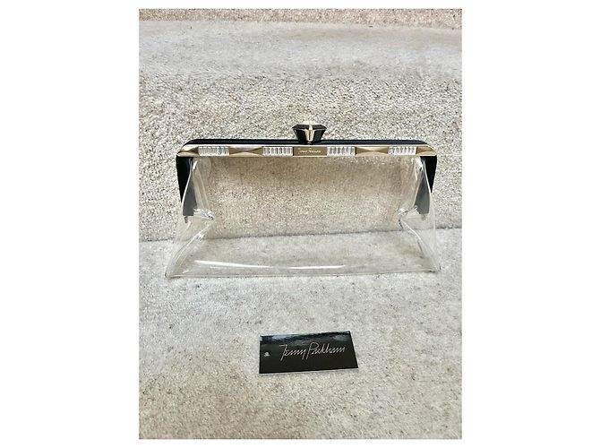 Jenny Packham Clutch aus Kristall und klarem Plexiglas Schwarz Gold hardware - Ansicht 2