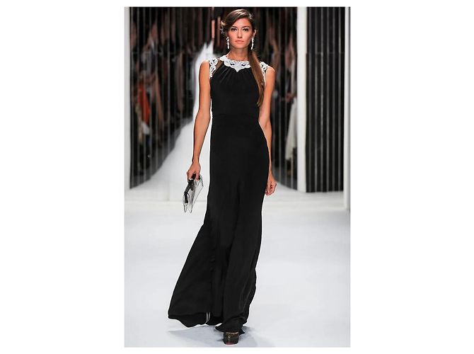 Jenny Packham Clutch aus Kristall und klarem Plexiglas Schwarz Gold hardware - Ansicht 3