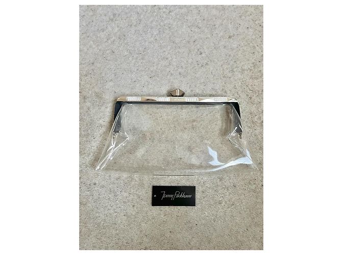 Jenny Packham Clutch aus Kristall und klarem Plexiglas Schwarz Gold hardware - Ansicht 5