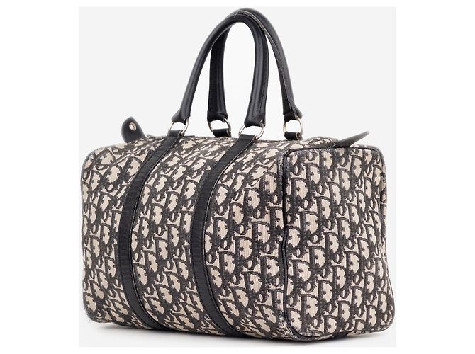 Dior 1980er Oblique Diorissimo Monogram Mini Boston Schultertasche Weiß - Ansicht 4