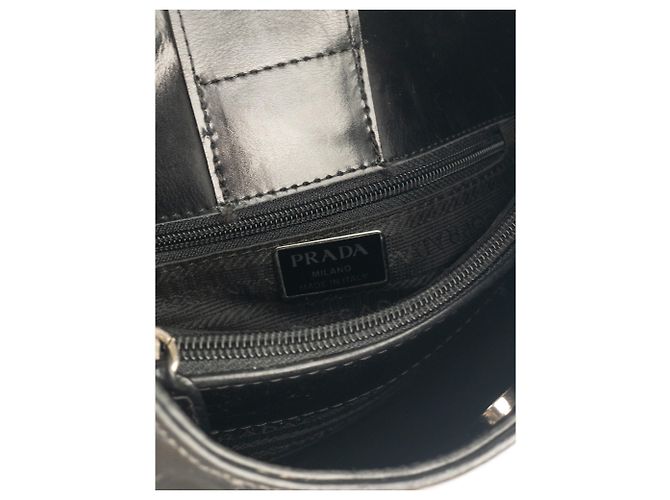 Prada AW98 Leder Hobo Schultertasche Schwarz - Ansicht 8