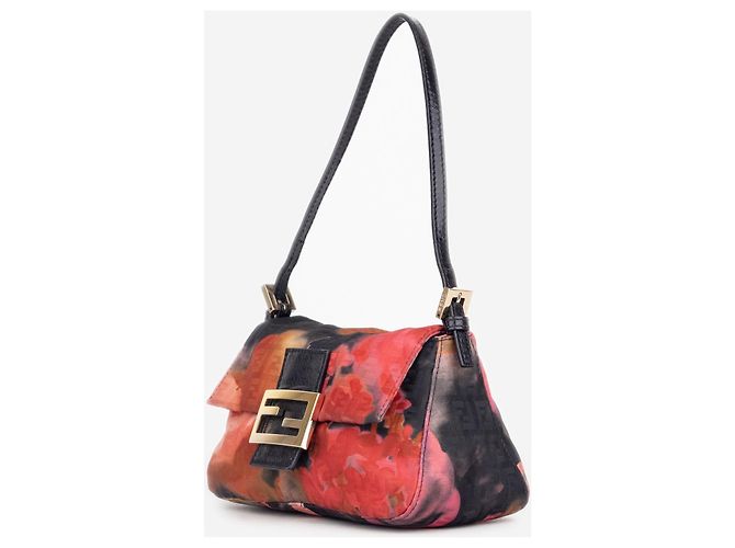 Borsa a tracolla Fendi 2000s Zucchino Monogram Abstract Floral Baguette - vista 2