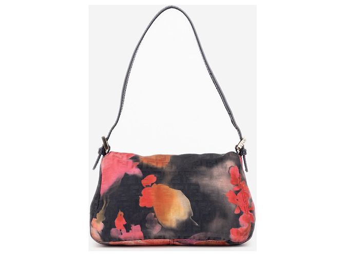 Borsa a tracolla Fendi 2000s Zucchino Monogram Abstract Floral Baguette - vista 3