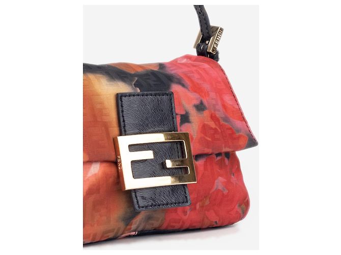 Borsa a tracolla Fendi 2000s Zucchino Monogram Abstract Floral Baguette - vista 4