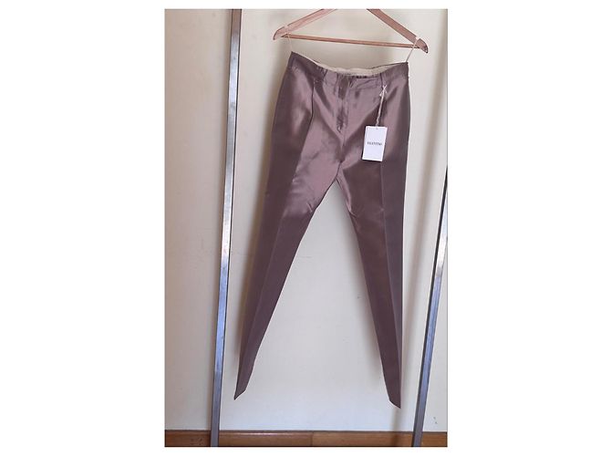 Valentino Garavani Pantalones de seda Valentino Beige - vista 3