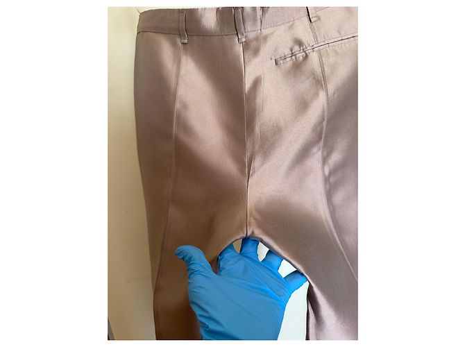 Valentino Garavani Pantalones de seda Valentino Beige - vista 6