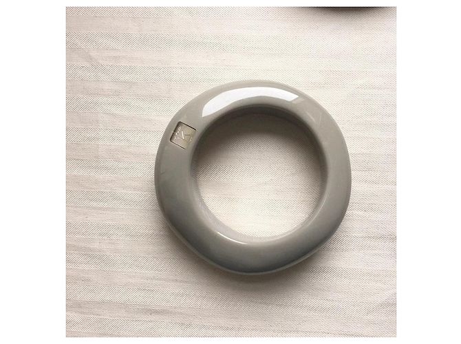 Autre Marque Bracciale a cerchio in resina taupe con glitter Iris Apfel x Le Bon Marché Rive Gauche Grigio - vista 13