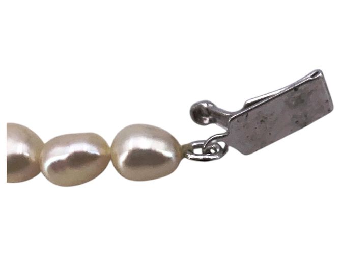 Autre Marque Collana Vintage in Perle d'Acqua Dolce 5,5/6,2 mm 43 cm Bianco - vista 3