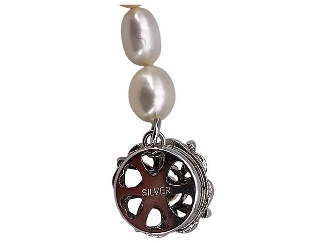 Autre Marque Collana Vintage in Perle d'Acqua Dolce 5,5/6,2 mm 43 cm Bianco - vista 5