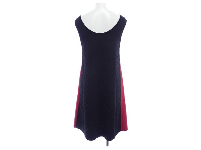 Vestido de seda Louis Vuitton Negro Roja - vista 2