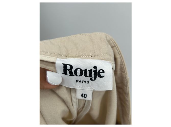 Pantalones Rouje de algodón beige Talla 40 - vista 3