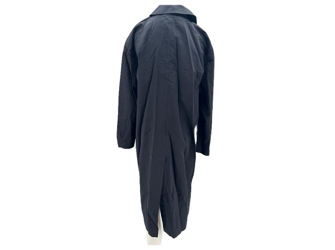 Autre Marque Gabardina larga negra de algodón 440ME Negro - vista 2