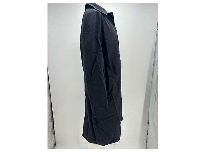 Autre Marque Gabardina larga negra de algodón 440ME Negro - vista 3