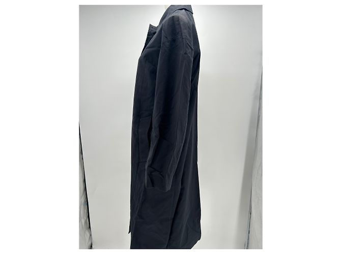 Autre Marque Gabardina larga negra de algodón 440ME Negro - vista 4