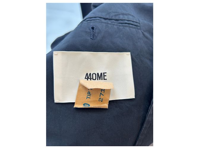 Autre Marque Gabardina larga negra de algodón 440ME Negro - vista 5