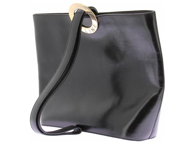 Céline Bolso de mano en cuero negro - vista 3