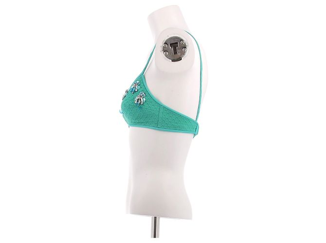 Emilio Pucci Top bandeau verde con tirantes - vista 3