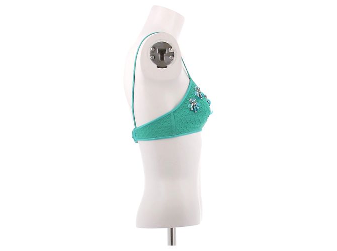 Emilio Pucci Top bandeau verde con tirantes - vista 4