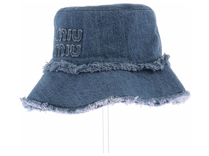 Berretto Miu Miu in denim blu - vista 2