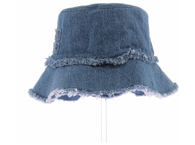 Berretto Miu Miu in denim blu - vista 5