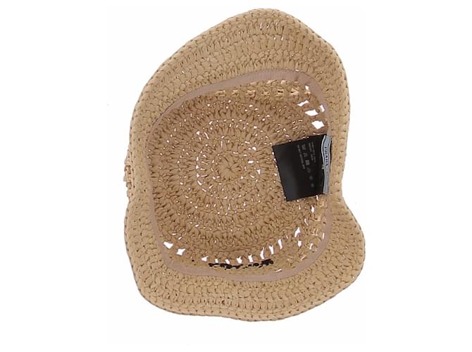 Cappello bucket Prada in rafia beige - vista 2
