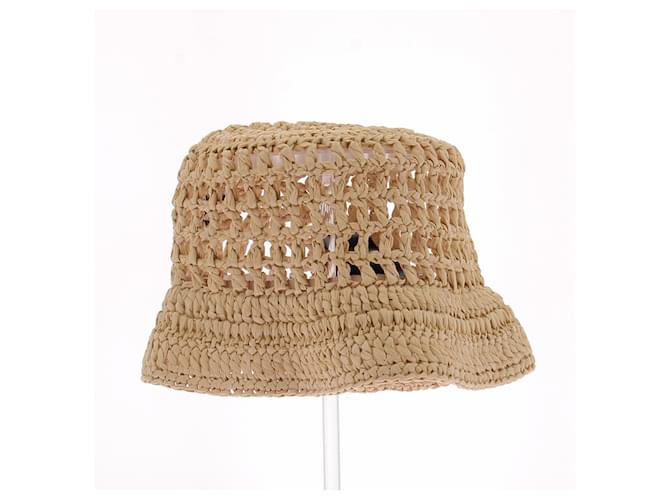 Cappello bucket Prada in rafia beige - vista 5