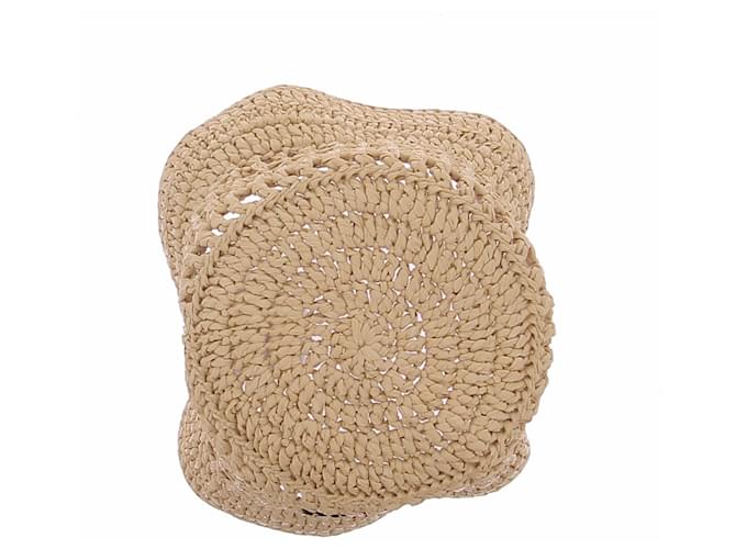 Cappello bucket Prada in rafia beige - vista 7
