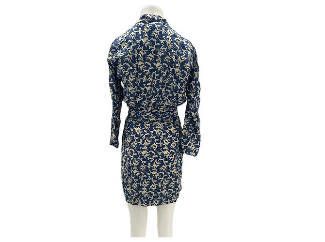 Vestido de algodón azul estampado Isabel Marant Etoile - vista 2