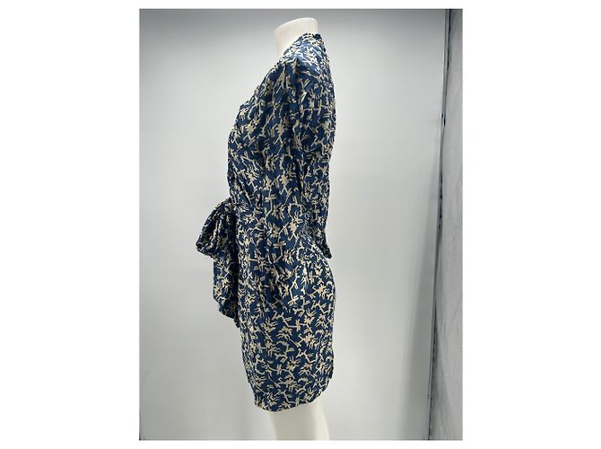 Vestido de algodón azul estampado Isabel Marant Etoile - vista 3