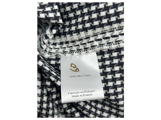 Vestido de algodón pata de gallo Valentine Gauthier Negro S - vista 5